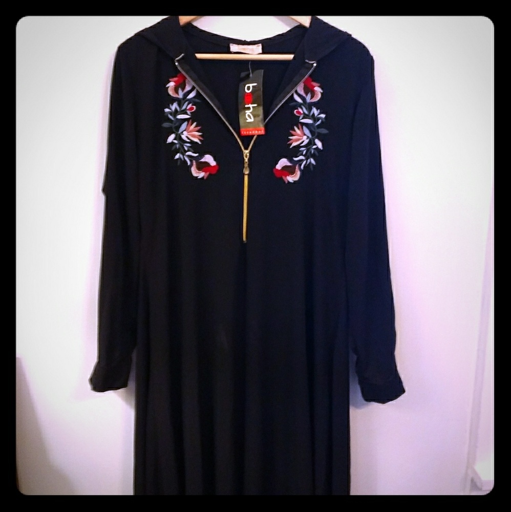 Turkish Maxi embroidered dress abaya NWT